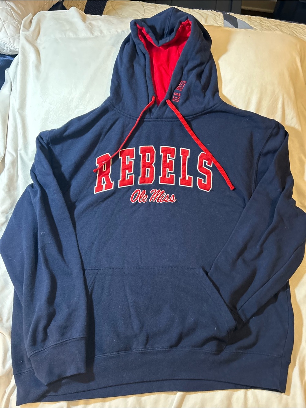 Ole Miss Rebels Navy & Red Pullover Hoodie